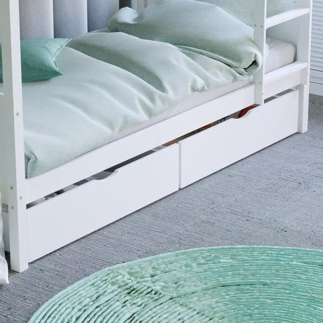 Junior Vida Libra Underbed Storage Drawers, Set of 2, White, H 20 x W 91 x D 60 cm – 1
