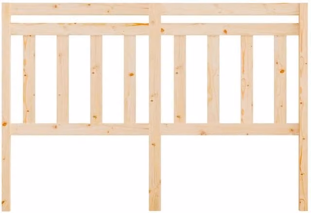 Berkfield Home Beautiful Solid Wood Pine Bed Headboard in Natural, W/D/H: 156 x 4 x 100 cm – 1