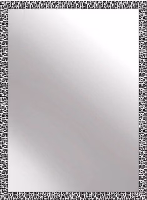 Nielsen Design Florentina Rectangular Wall Mirror with Geometric Glass Design in Silver, W: 50 cm, H: 70 cm