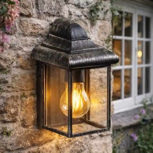CGC Lighting Camila Classic Aluminium Outdoor Wall Lantern in Bronze with Transparent Diffuser, IP43, E27 – 2