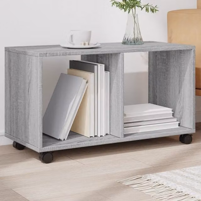 Berkfield Home vidaXL Rolling Cabinet in Grey Sonoma, W/D/H: 72 x 33 x 42.5 cm – 1