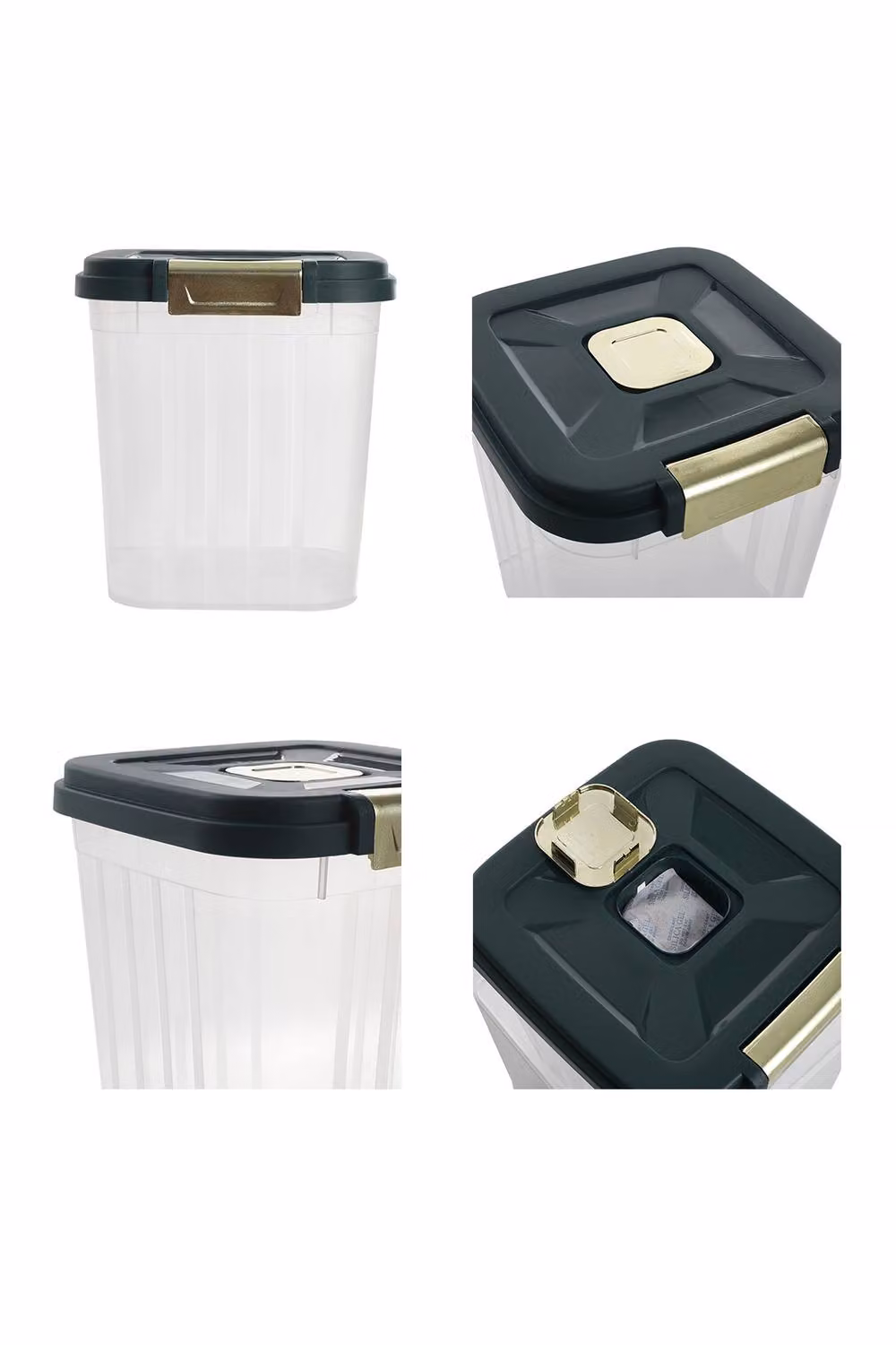 ExtraStar Large Capacity Leakproof Food Storage Container with Clip Lids in Transparent Plastic and Silicone – 4
