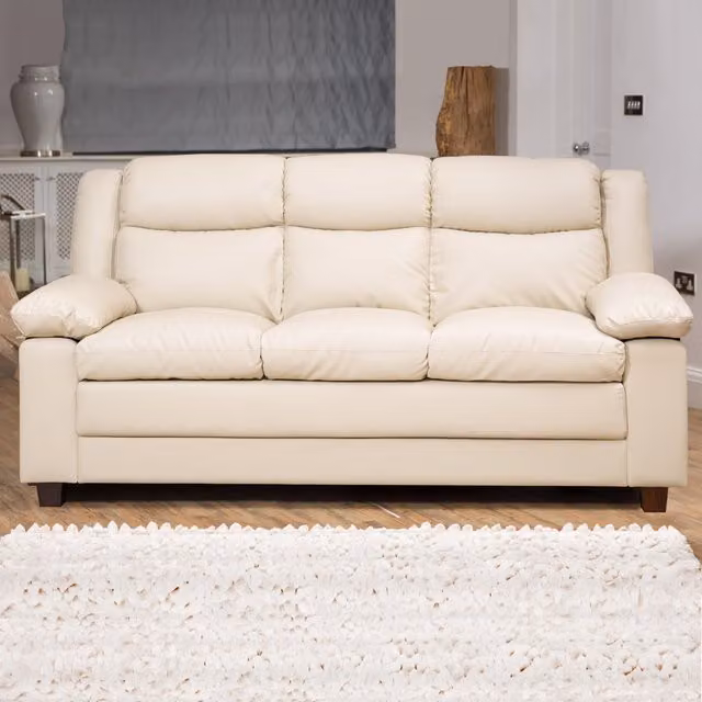 Artemis Home Standish 3 Seat Sofa in Beige Synthetic Leather