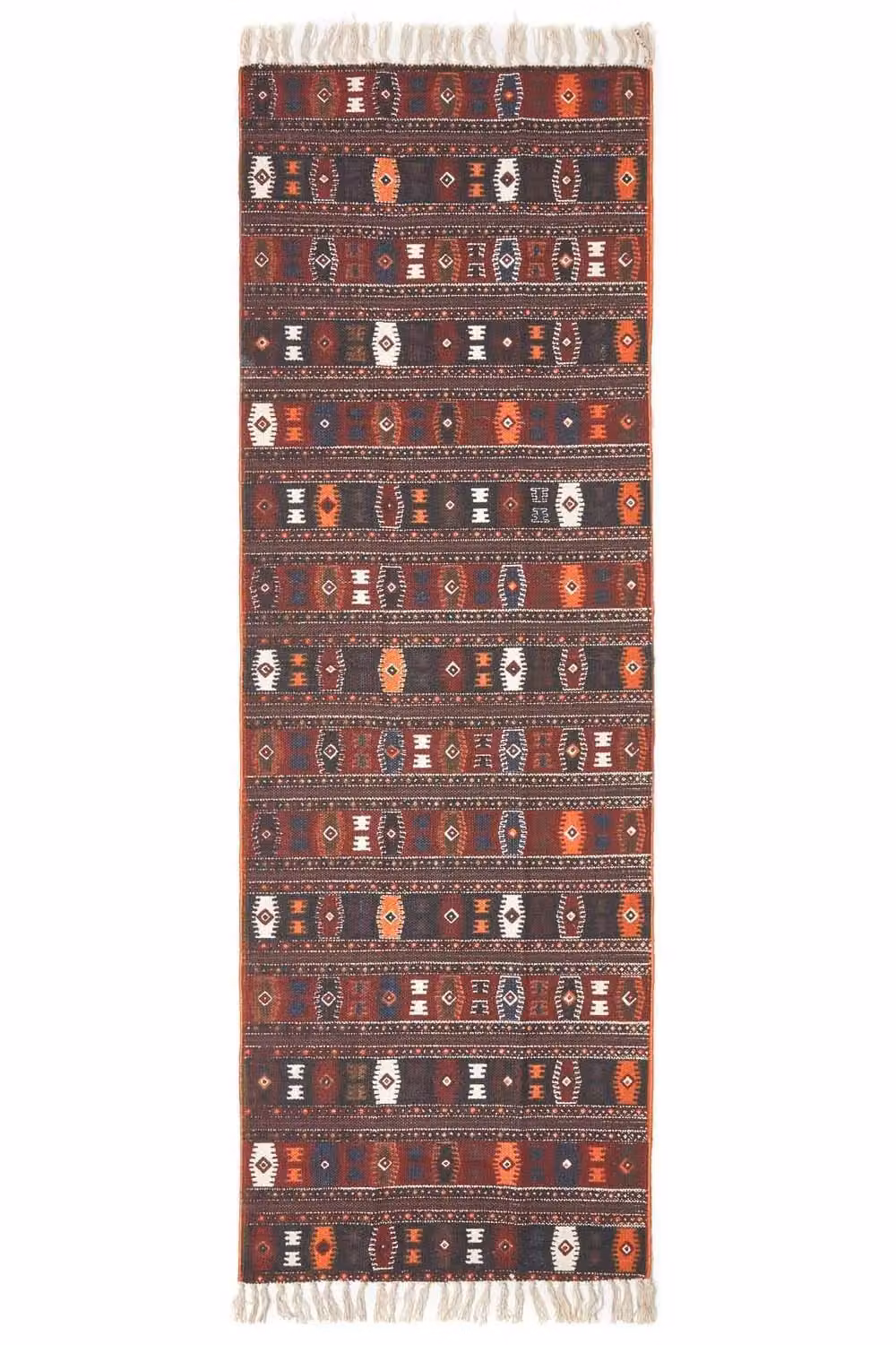 Homescapes Multicolour Ethnic Cotton Kilim Hall Runner, W: 66 cm, L: 200 cm – 3