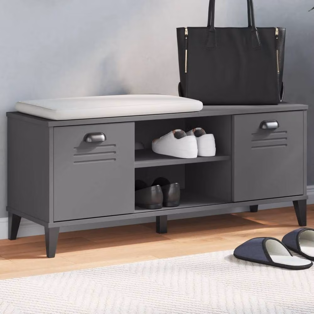 Berkfield Home VIKEN Shoe Bench in Anthracite Grey, W: 106 cm, D: 35 cm, H: 45 cm – 2