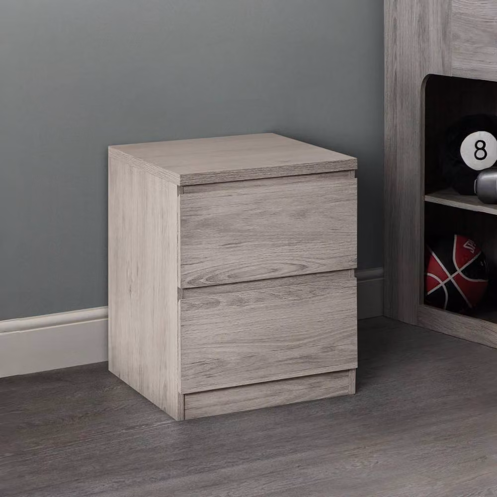 Cheshire Atlas 2 Drawer Grey Oak Bedside Unit – 2