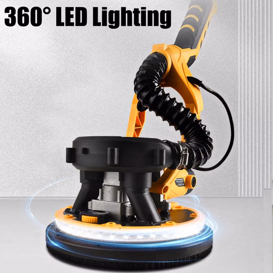 SPETLEK 850W 7-Speed Electric Drywall Sander with Vacuum Attachment in Yellow – 4