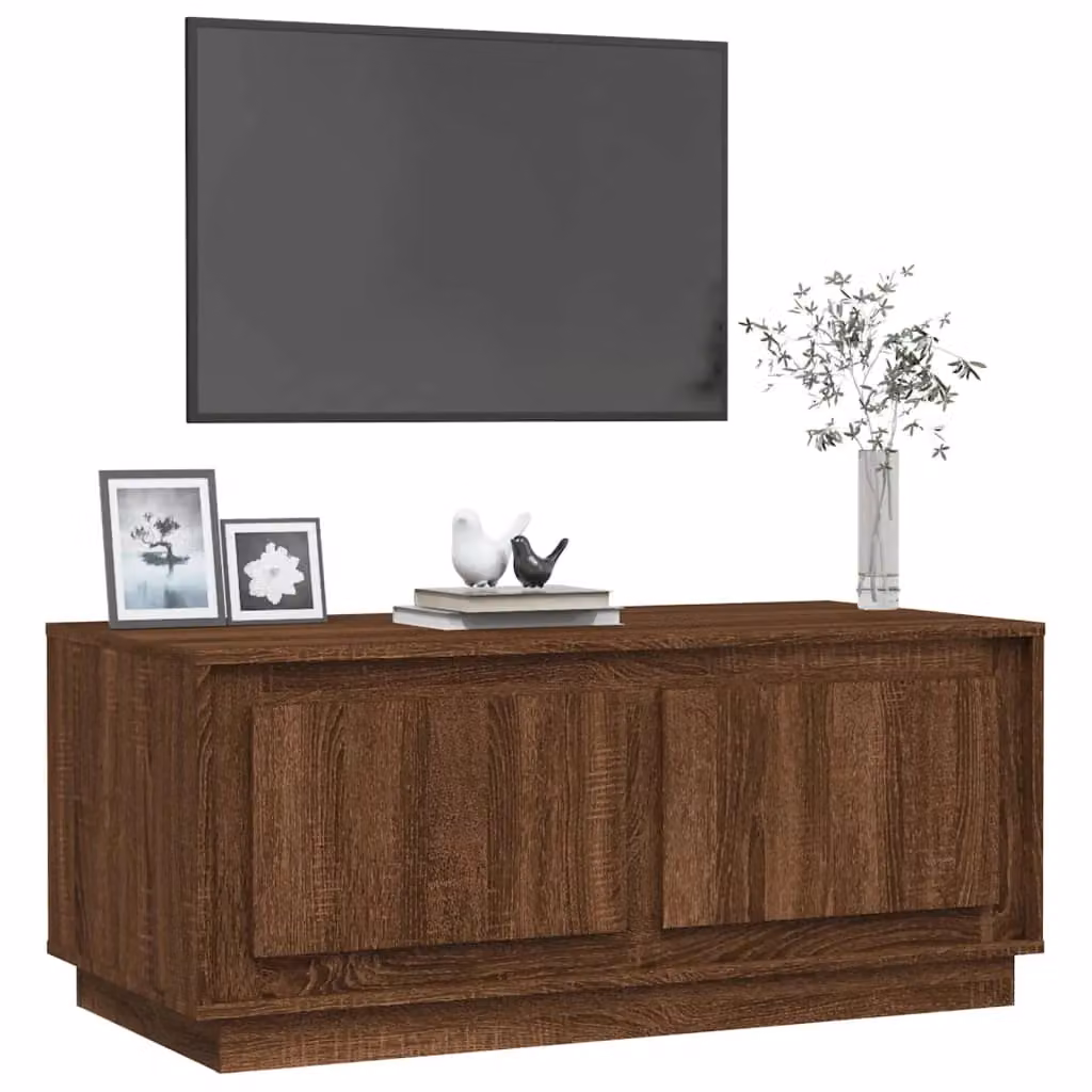 Berkfield Home Brown Oak Coffee Table, W/D/H: 102 x 50 x 44 cm – 3