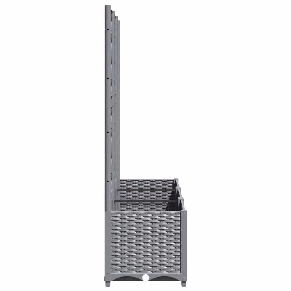 Berkfield Home Garden Planter with Trellis in Light Grey, W/D/H: 120 x 40 x 136 cm – 5