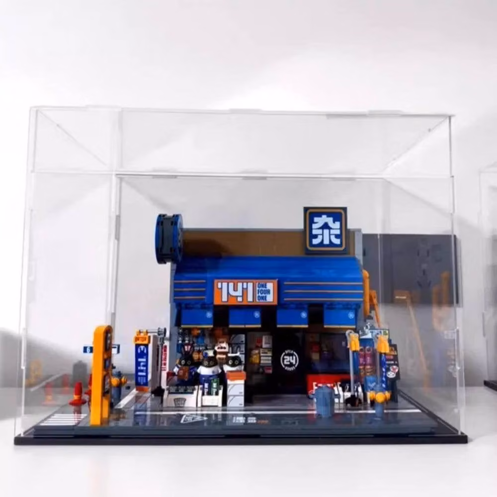 FLAVORA Clear Acrylic Display Case with Black Base, W: 50.0 cm, D: 50.0 cm, H: 50.0 cm – 3