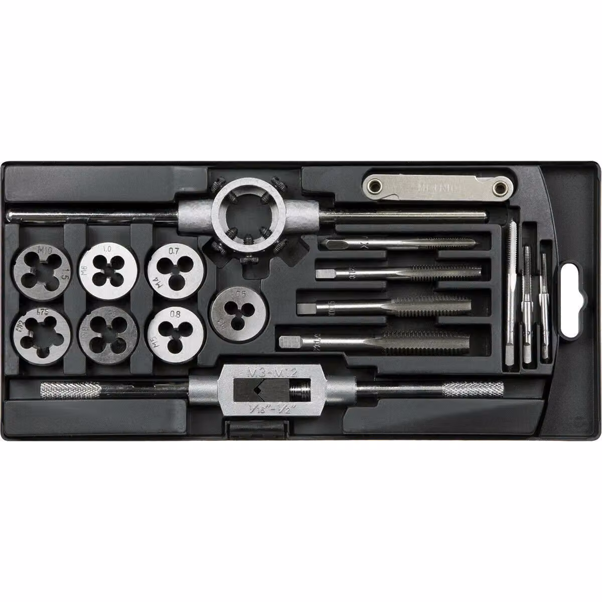 Loops 17pc Metric Tap and Die Set in Silver and Multicolour Carbon Steel – 3