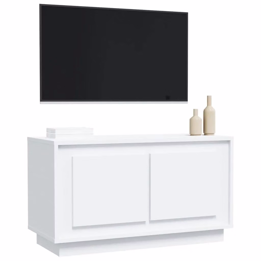 Berkfield Home Modern White TV Cabinet in Matt MDF, W/D/H: 80 x 35 x 45 cm – 3
