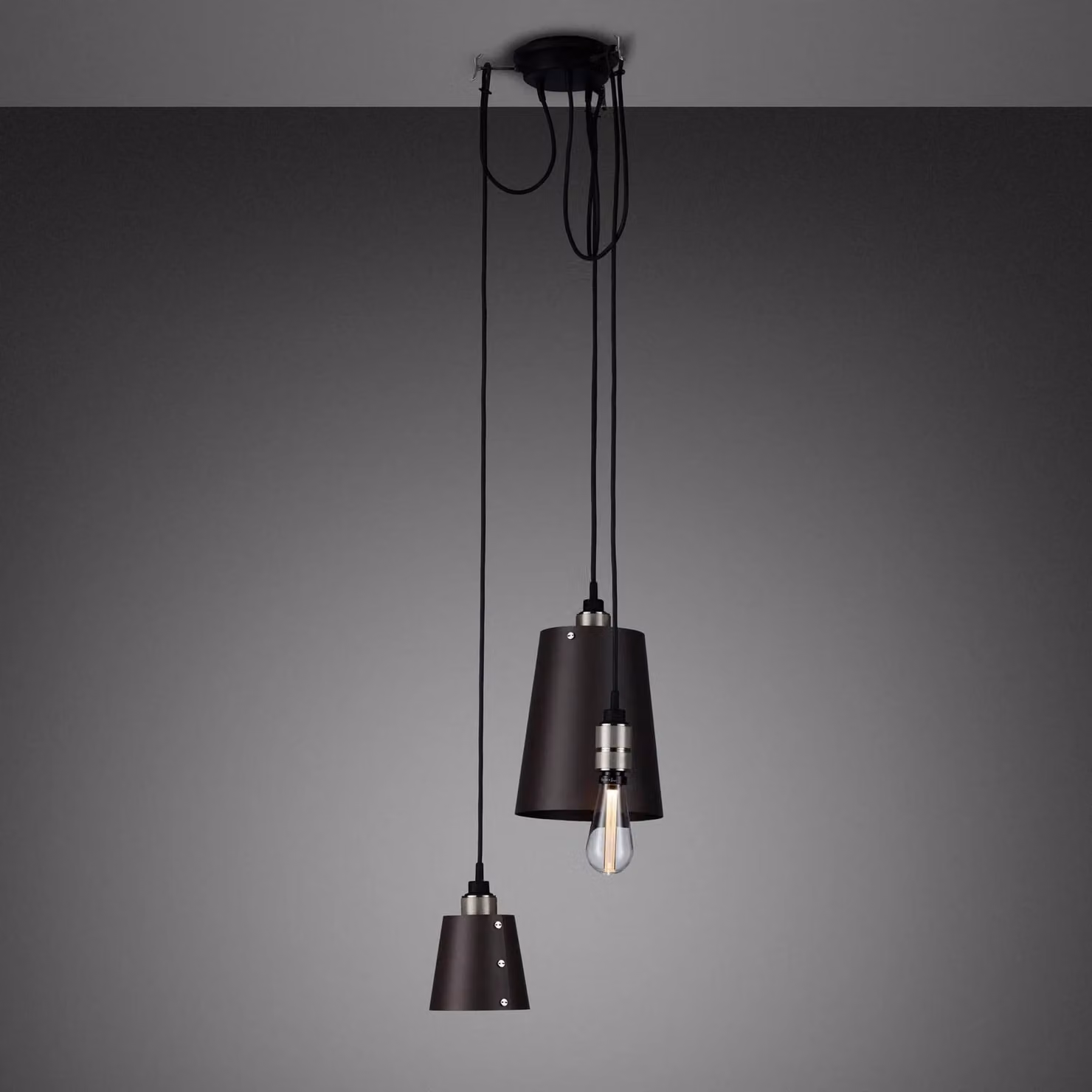 Buster + Punch Hooked 3.0 Mix Chandelier in Black Metal with Adjustable LED Lighting