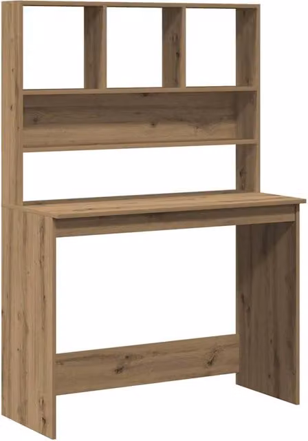 Berkfield Home Computer Desk with Shelves in Artisan Oak Brown, W/D/H: 102 x 45 x 148 cm – 1