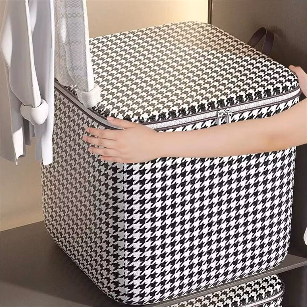 VOGREX 3-Piece Set of 180L Thickened Dustproof Storage Bags for Clothes and Quilts in Black – 3