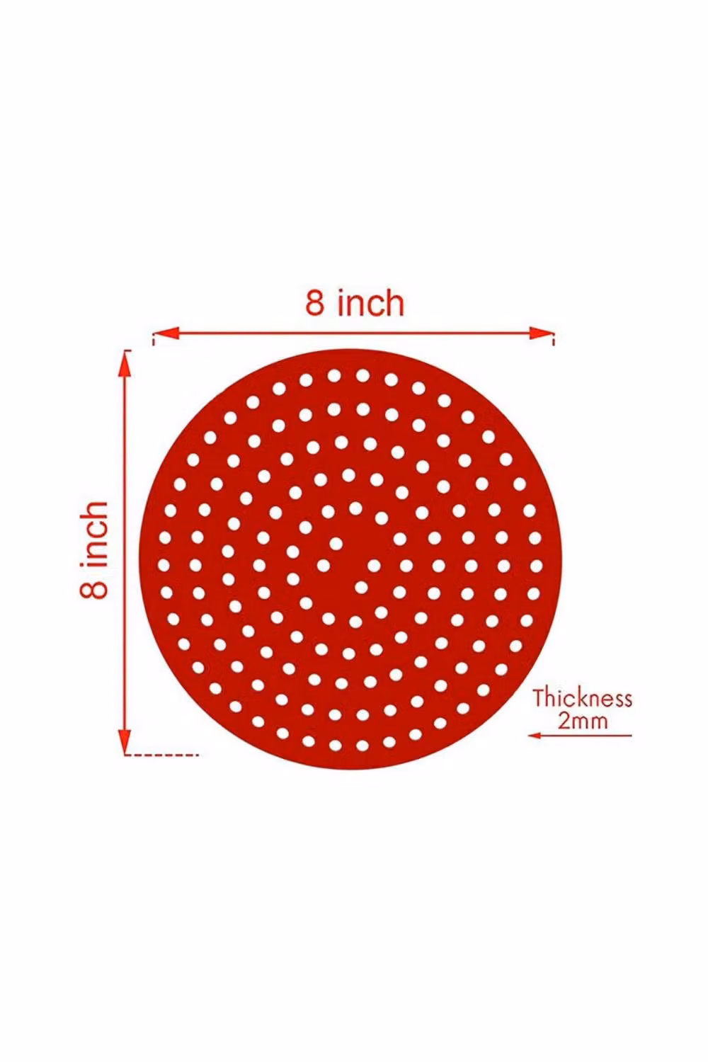KDMD Red Non-Stick Reusable Silicone Air Fryer Liner Mat, Diameter: 20.32 cm – 3