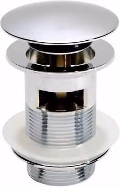Nes Home Round Chrome Plated Heavy Brass Slotted Sprung Basin Waste with Push Button in Silver