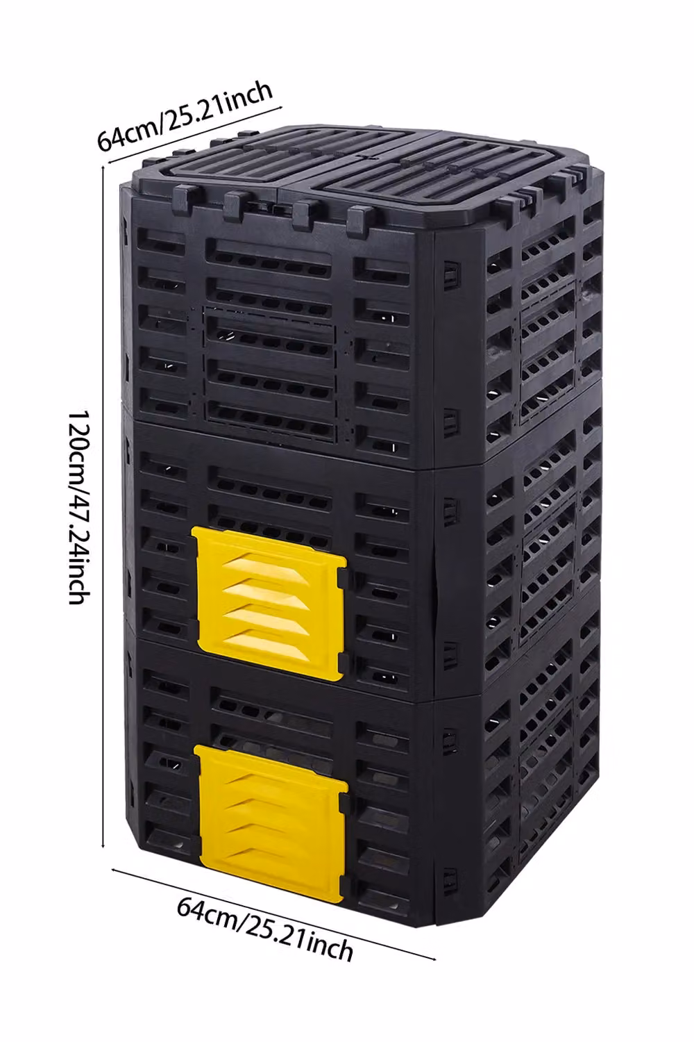 Living and Home 500L Large Outdoor Garden Compost Bin in Yellow – 2