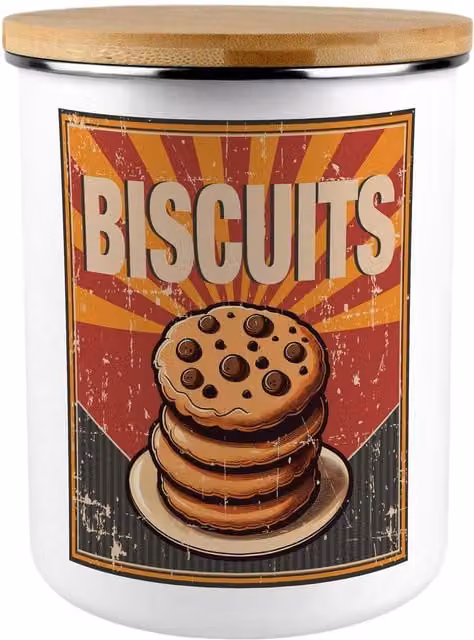 Purely Home Retro Extra Large Biscuit Tin in Red and White