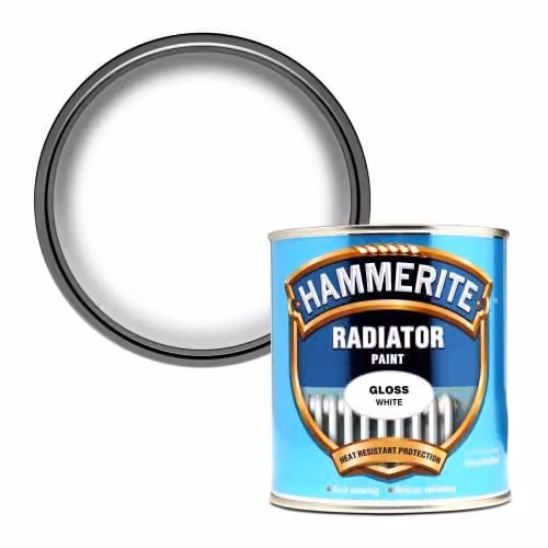 Hammerite Gloss White Radiator Paint, 500ml, Non-Yellowing Solvent Based Opaque Finish – 1