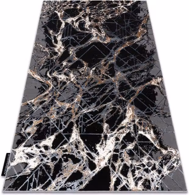 RugsX De Luxe Abstract Grey and Multicolour Polyester Rug, W: 160 cm, D: 220 cm