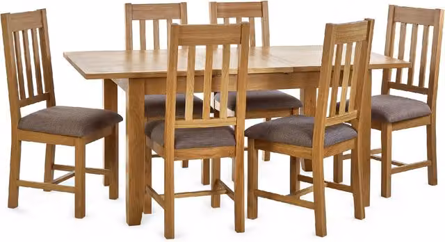 Julian Bowen Mallory Extendable Rectangular Oak Dining Set in Brown