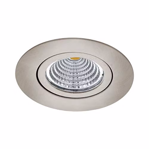 Loops Round Recessed LED Downlight in Silver Aluminium for Kitchen and Interior Use
