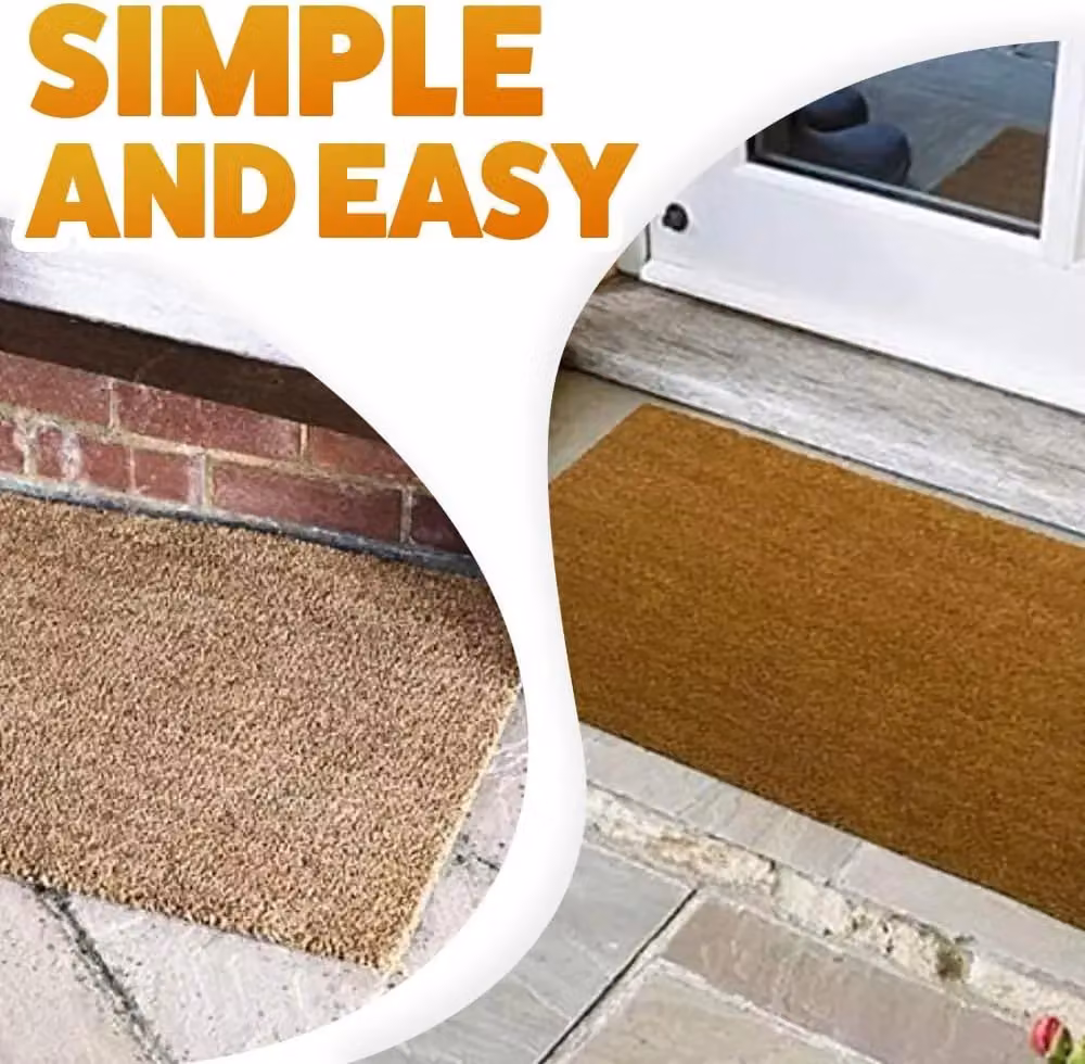 Marco Paul Heavy Duty Coir Door Mat in Beige, Rectangular, W/D/H: 75 x 45 x 1 cm – 4