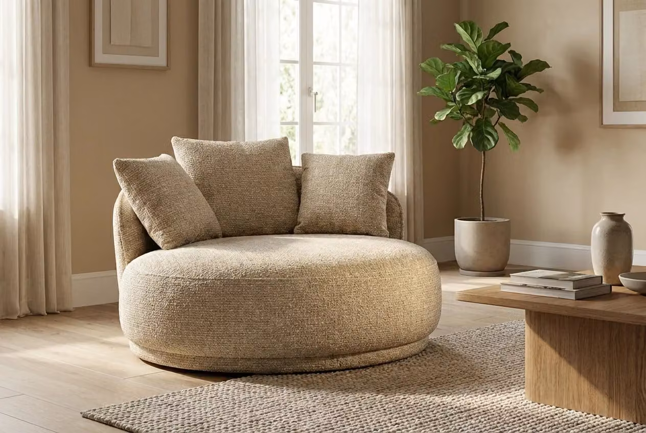 Araco Atelier Otis Wicker Armchair in Beige