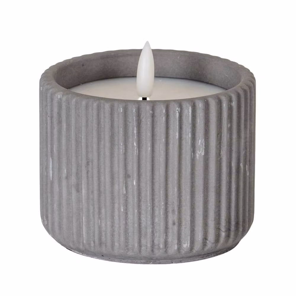 Hill Interiors Luxe Collection Ribbed Table Lamp in Grey, W/D/H: 9 x 9 x 9 cm