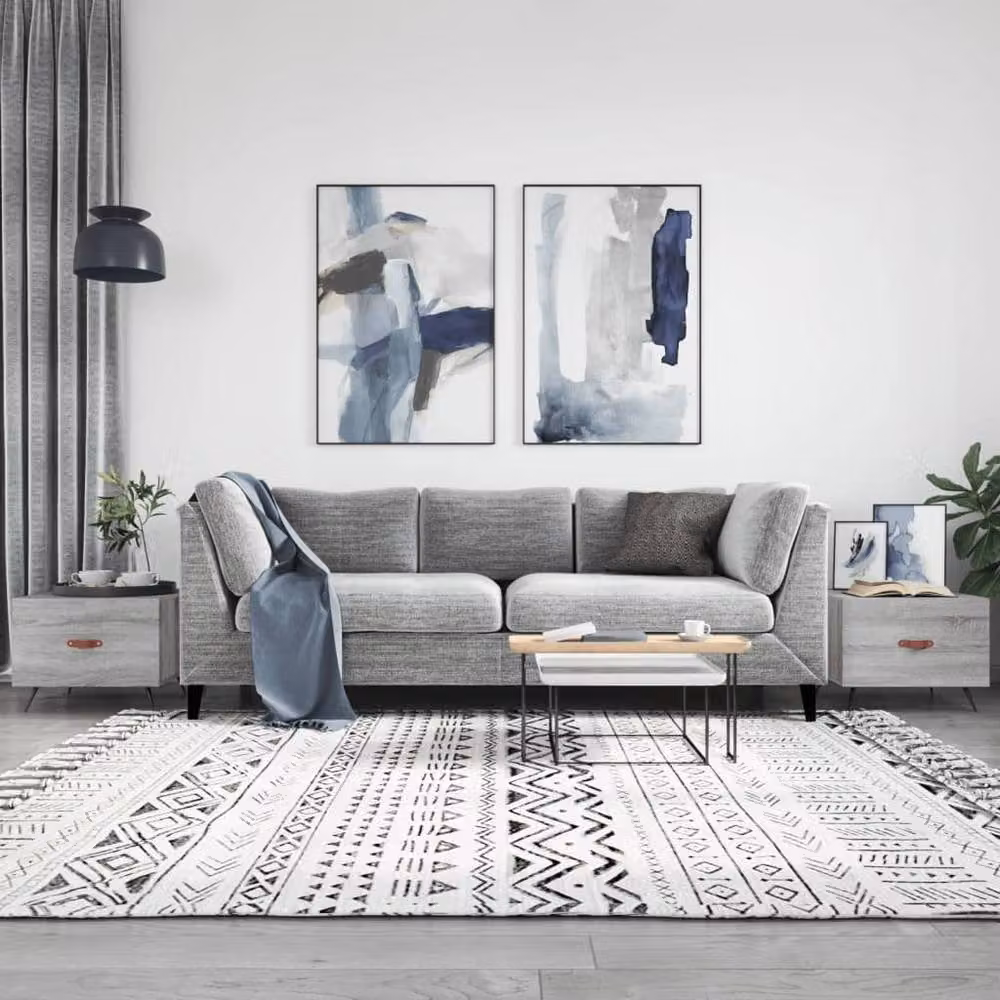 Berkfield Home Set of 2 Grey Sonoma Coffee Tables, W/D/H: 50 x 50 x 40 cm – 2