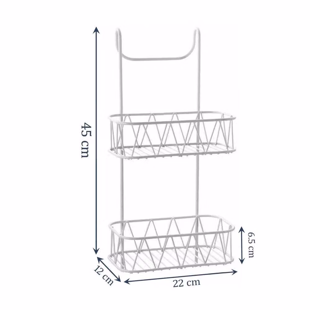 EONLION White Hanging Shower Screen Caddy, Rustproof Plastic Coated Metal – 2
