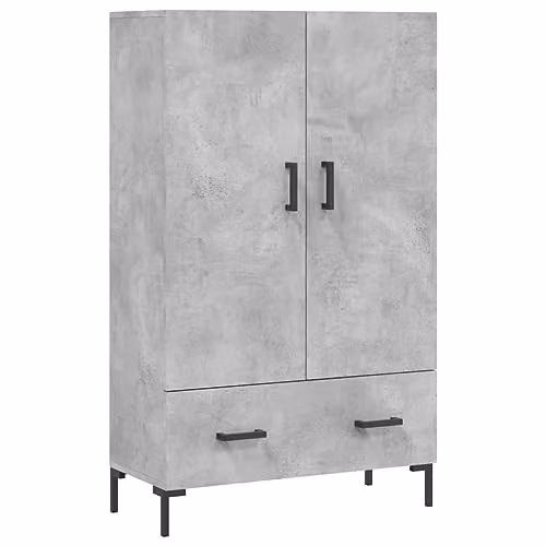 vidaXL Modern Highboard in Concrete Grey, W/D/H: 69.5 x 31.0 x 115.0 cm