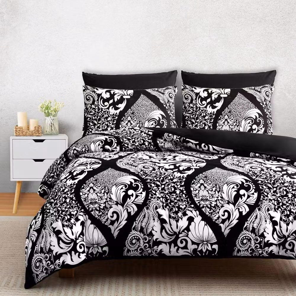 Grace Luxury Hypoallergenic Microfibre Duvet Cover and Pillowcase Set in Black, W/D/H: 140 x 200 cm – 3