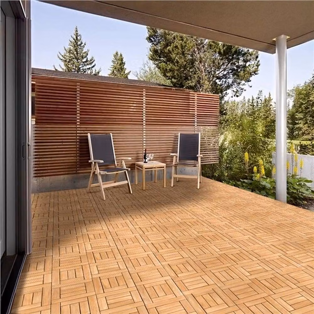 Kelvenix Interlocking Wood Flooring Tiles in Natural Brown, W: 520 mm, L: 10000 mm – 4