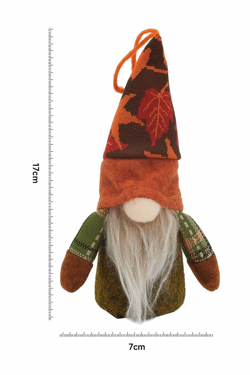 Garden Sanctuary LED Thanksgiving Harvest Maple Gnome Plush Doll in Orange – 3