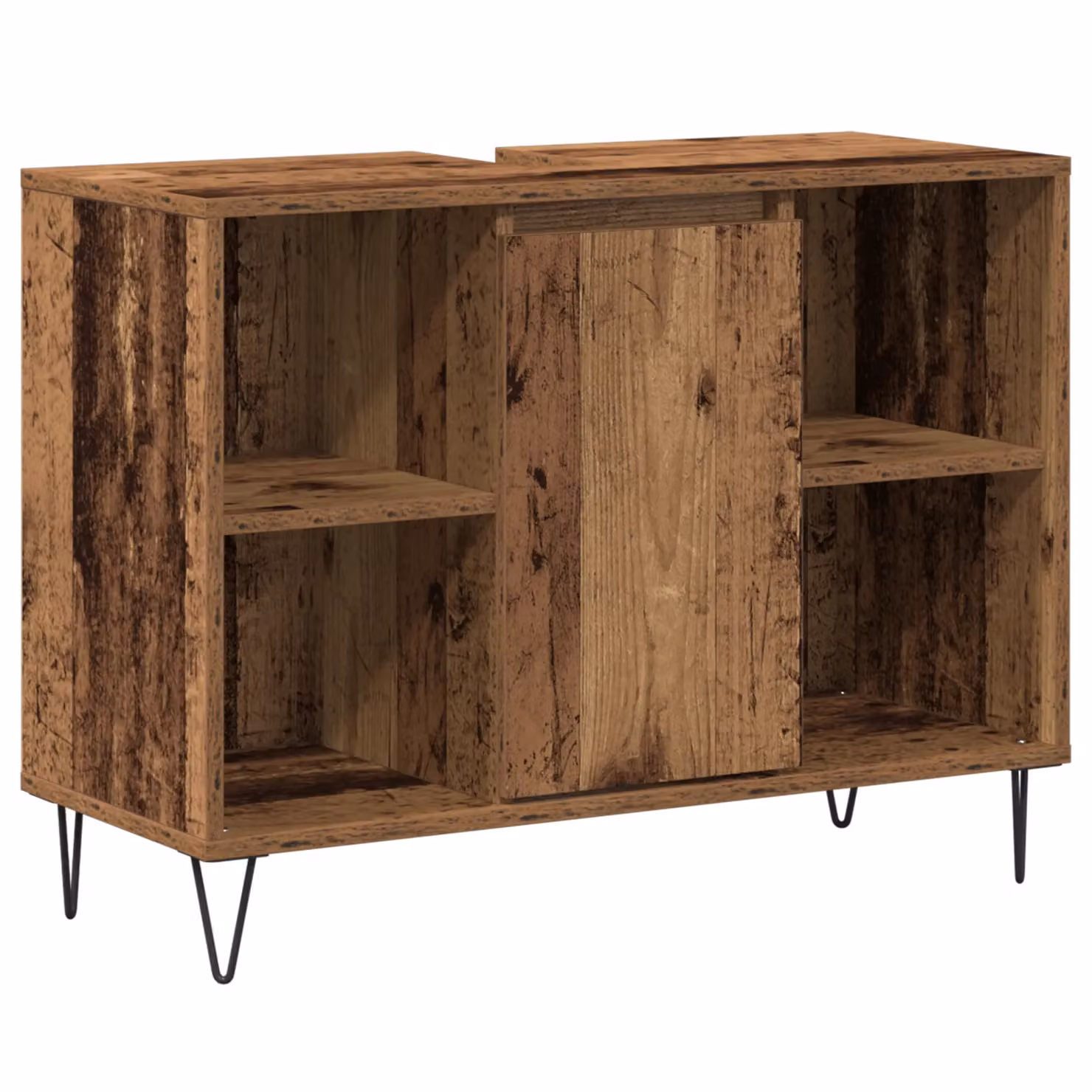 Berkfield Home Old Wood Rustic Brown Engineered Wood Cabinet with Hinged Doors and Internal Shelves – 2