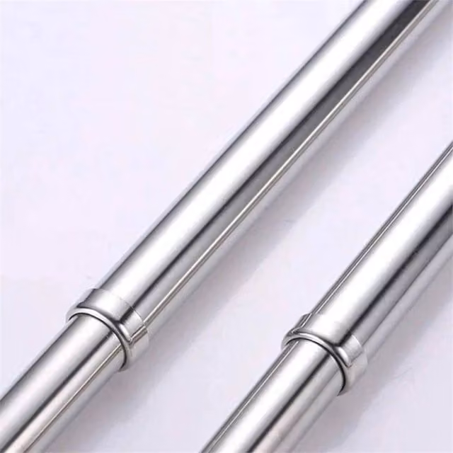 SPETLEK Adjustable Extendable Clothes Rail Wardrobe Rod in Metallic Silver, Width: 68-120 cm – 1
