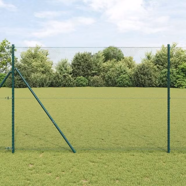 Berkfield Home Hexagon Steel Fence in Grey and Green, 1.6 x 50 m