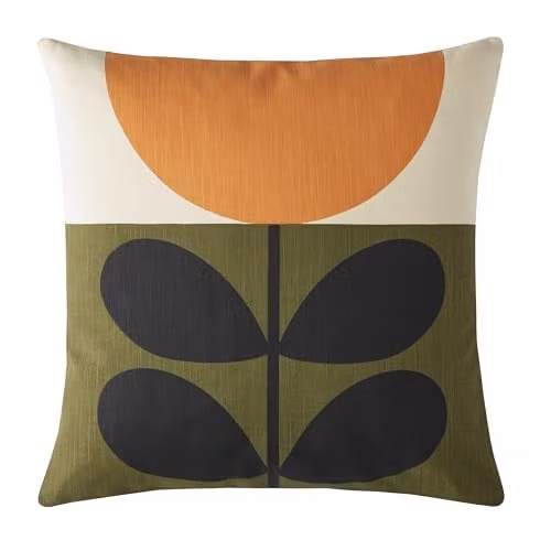 Ashley Wilde Floral Retro Square Cotton Cushion in Orange, W/D/H: 45 x 45 x 45 cm – 2