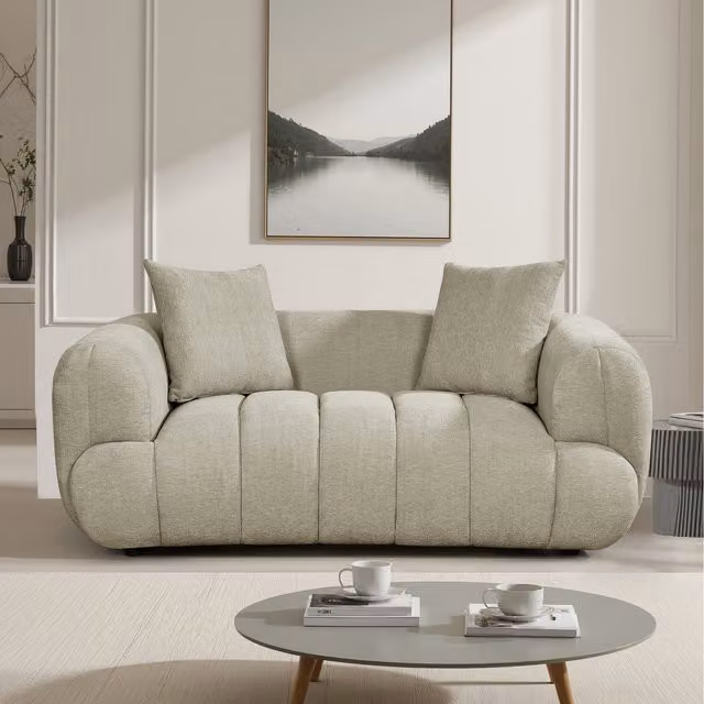 Artemis Home Claremont 2 Seat Upholstered Fabric Sofa in Beige