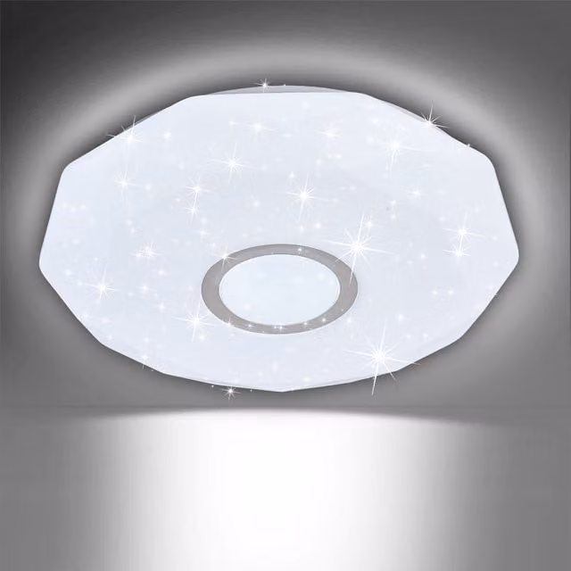ExtraStar 18W LED Diamond Shape Flush Ceiling Light in White, 1950 Lumen, Cool White 6500K – 1