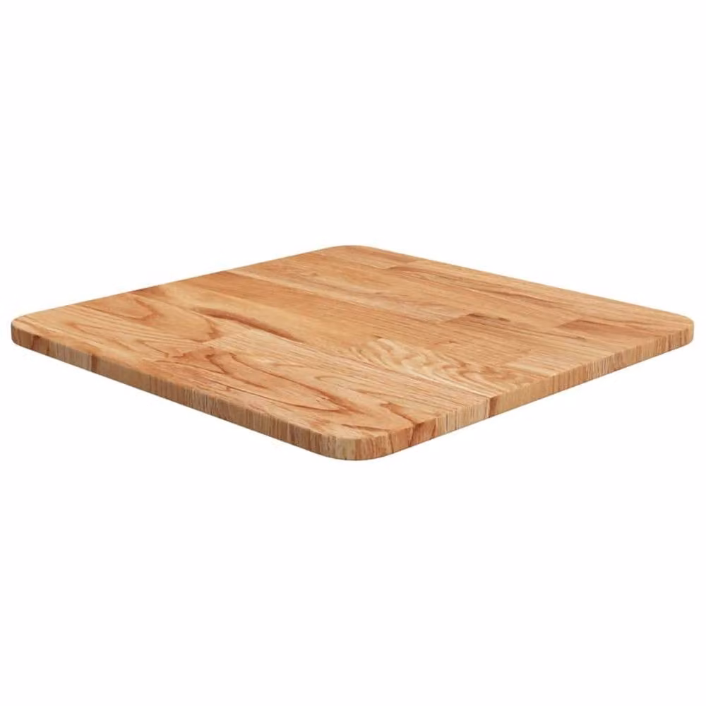 Berkfield Home Square Table Top Light Brown Treated Solid Oak Wood, W/D/H: 40 x 40 x 1.5 cm – 2
