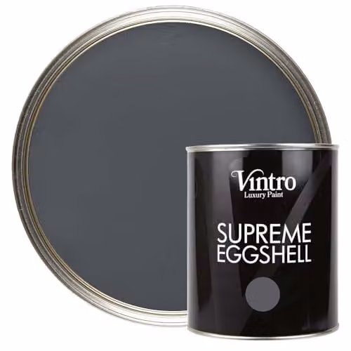 Vintro Eggshell and Satin Furniture Paint for Walls, Wood and Trim in Wigeon Grey - Dark Grey, 1 Litre