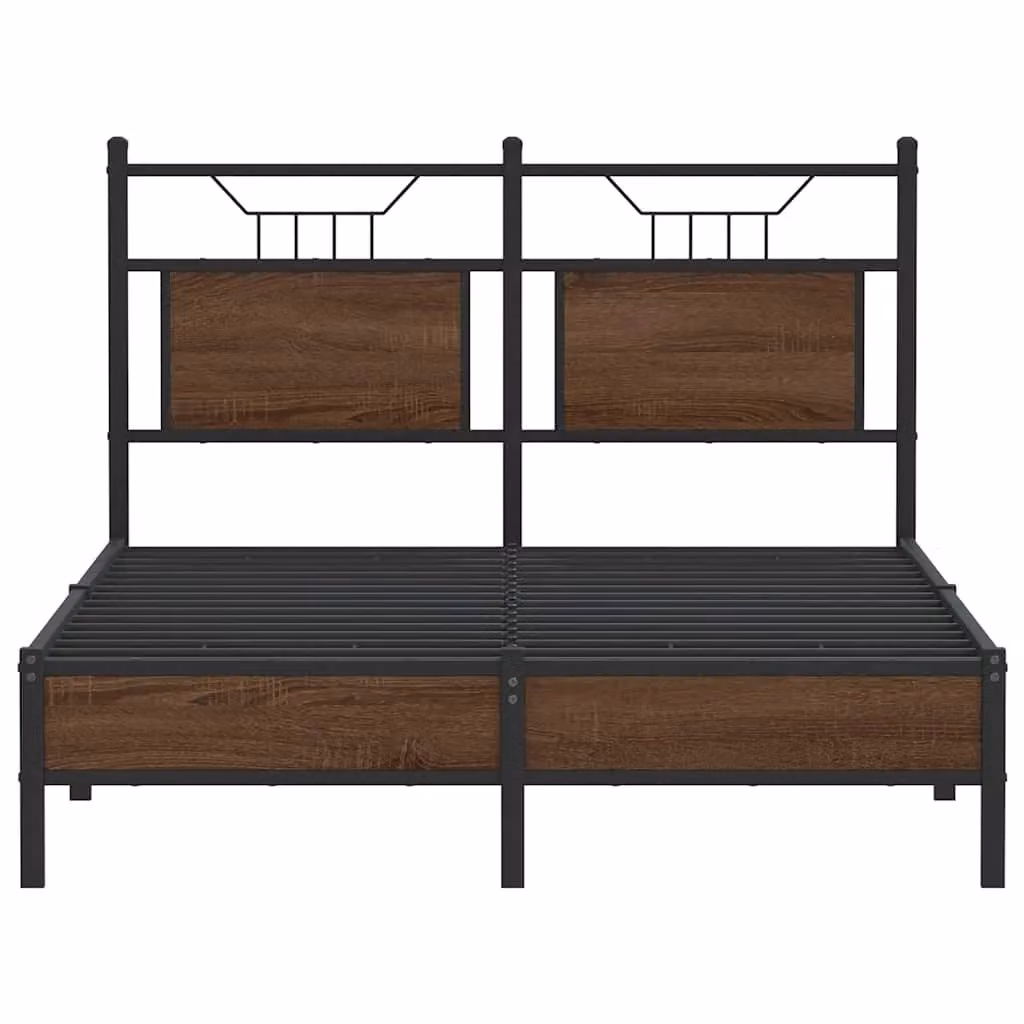 Berkfield Home Small Double Bed Frame in Brown Oak, W: 120 cm, D: 200 cm – 4