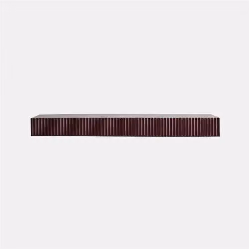 OHS Ribbed Wall Mounted Floating Shelf in Dark Berry Red