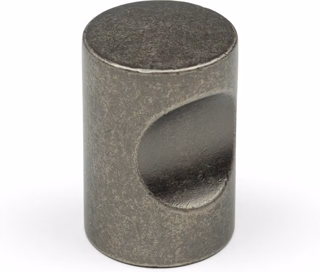 Handle & Home Matt Silver Grey Zinc Cylinder Cabinet Knob
