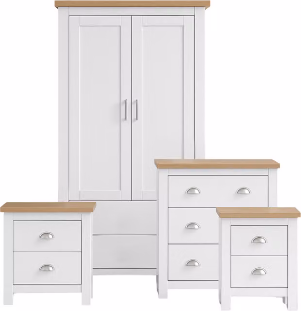 Kosy Koala Modern White Bedroom Wardrobe with Internal Shelves, Drawers and Hanging Rod, Height: 180 cm