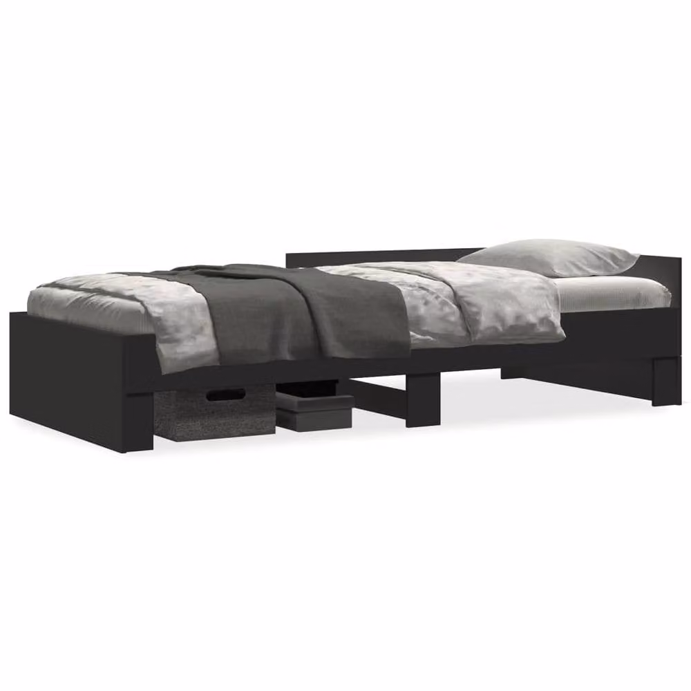 Berkfield Home Restful Small Single Bed Frame in Black with Drawers – 3