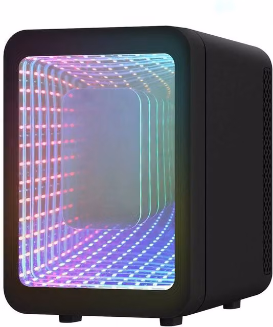 Kelvenix 4L Portable Mini Fridge with Mirror and RGB Light, Dual Cooling and Warming, Black – 1